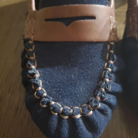 Tommy Hilfiger Blue Suede and Brown shoes size 8.5 - Picture 3 of 8